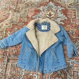 Zara fleece lined jean jacket size 12-18M